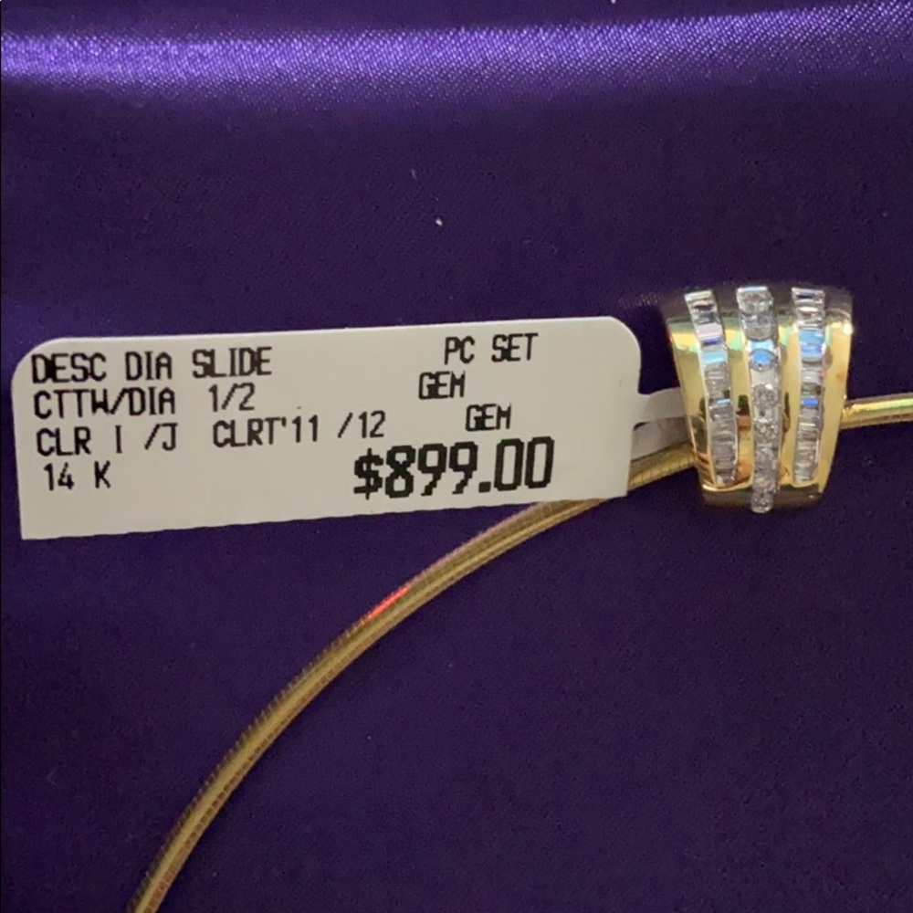 NEW DIAMOND GOLD NECKLACE SET - Picture 4 of 5